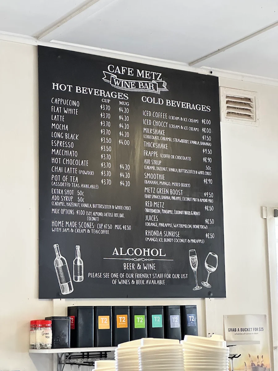 Menu, Cafe Metz