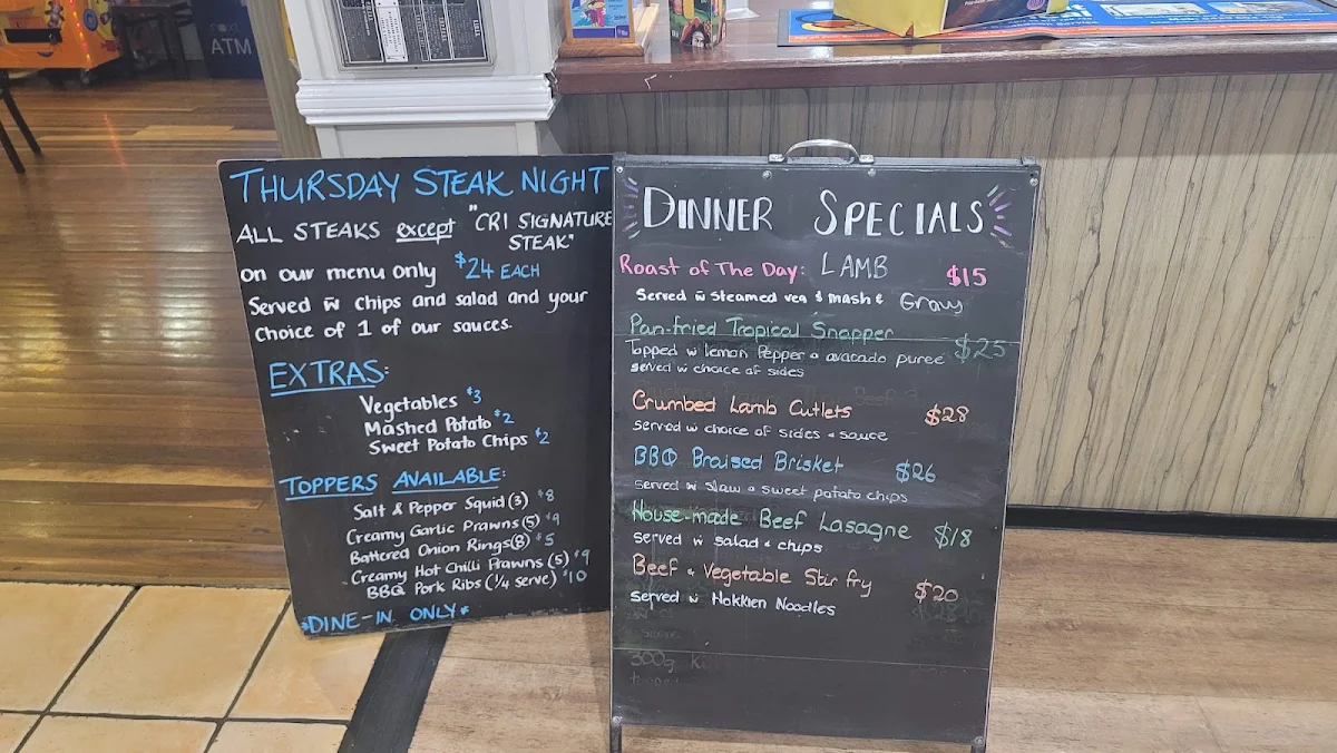 Menu, Criterion Hotel Dalby