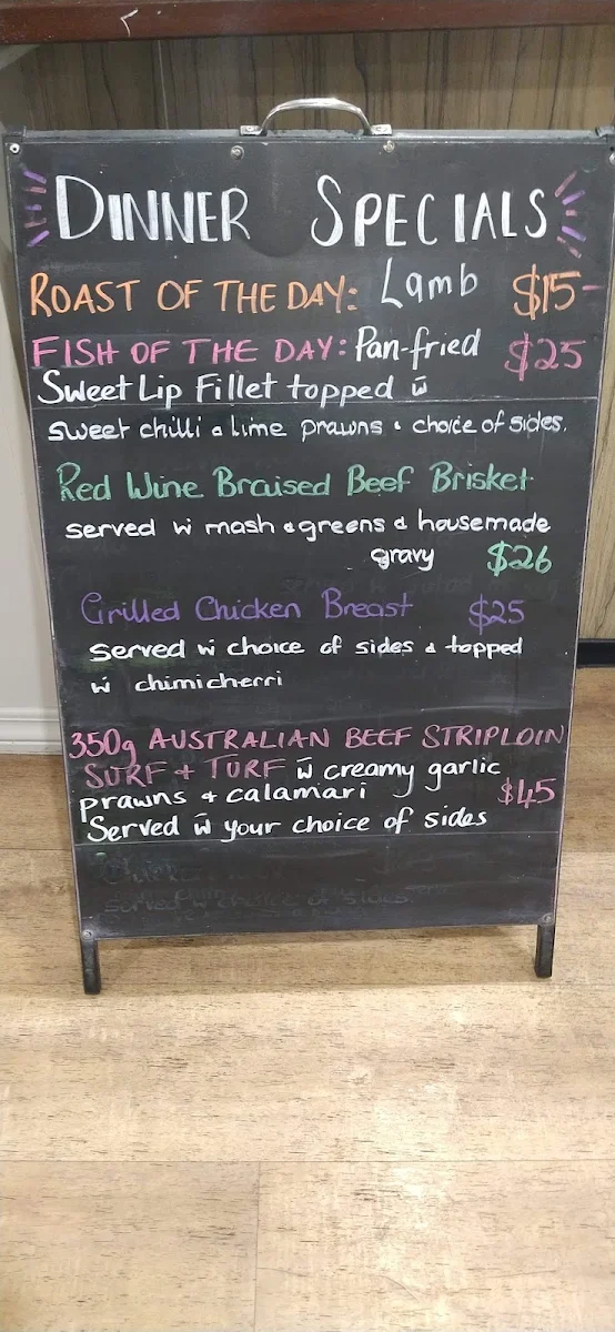 Menu, Criterion Hotel Dalby