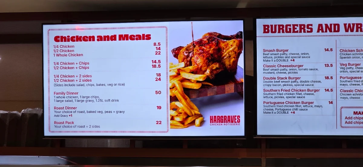 Menu, Hargraves Rotisserie