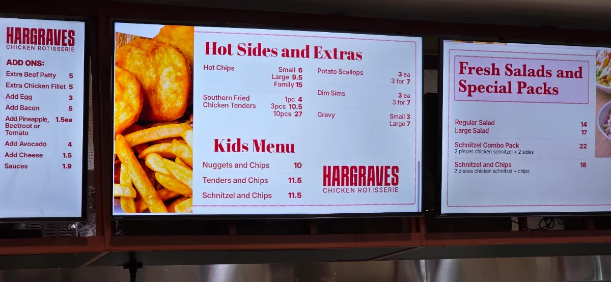 Menu, Hargraves Rotisserie