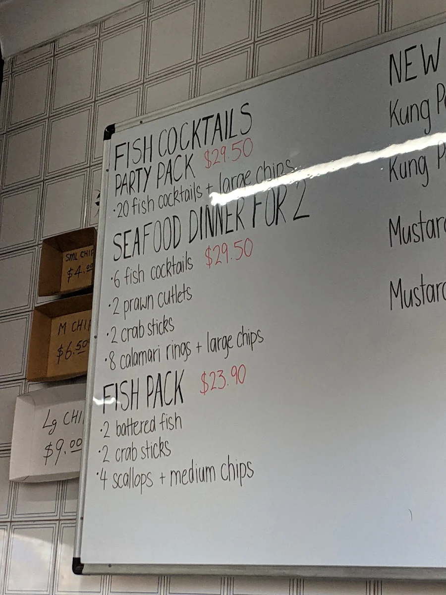 Menu, Sutherland Seafood & Chinese