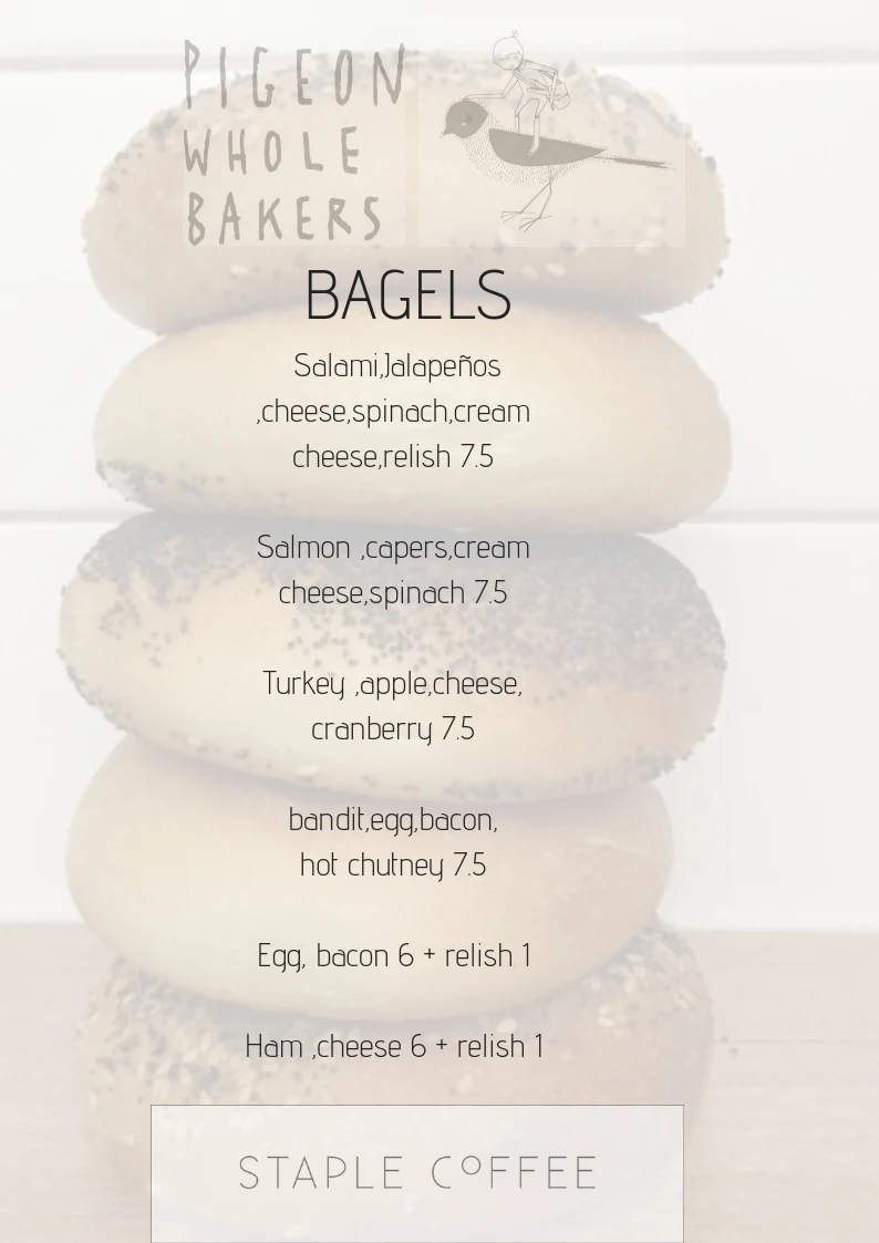 Menu, Staple Coffee