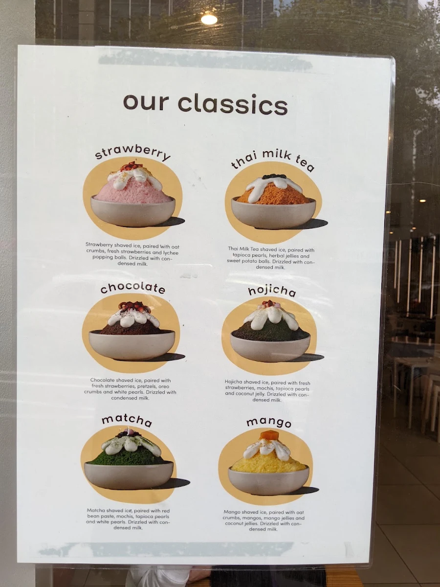 Menu, Bing Chillin