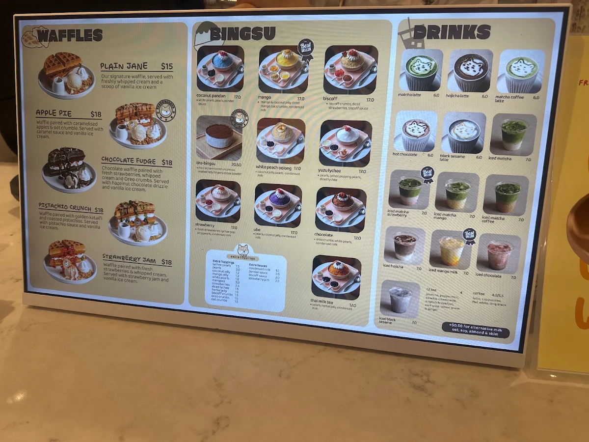 Menu, Bing Chillin