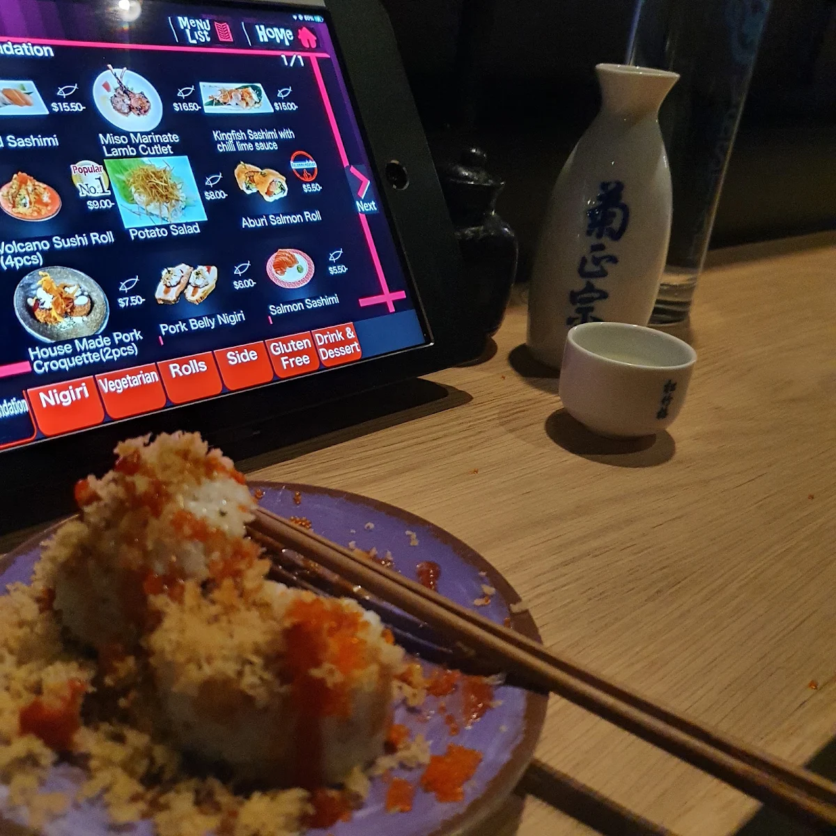 Menu, Kosaten
