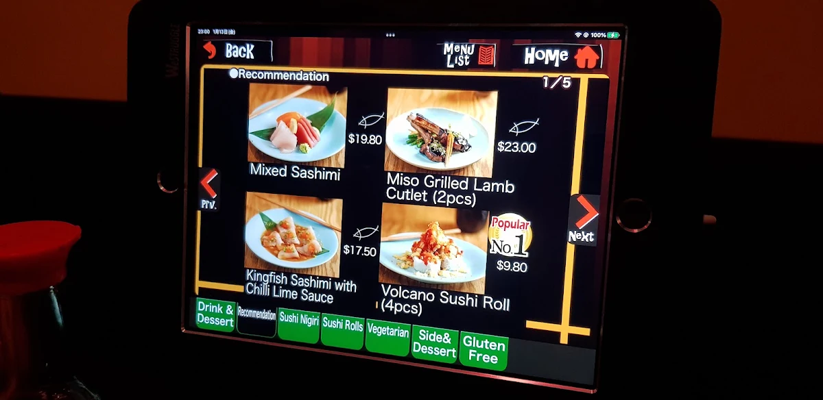 Menu, Kosaten