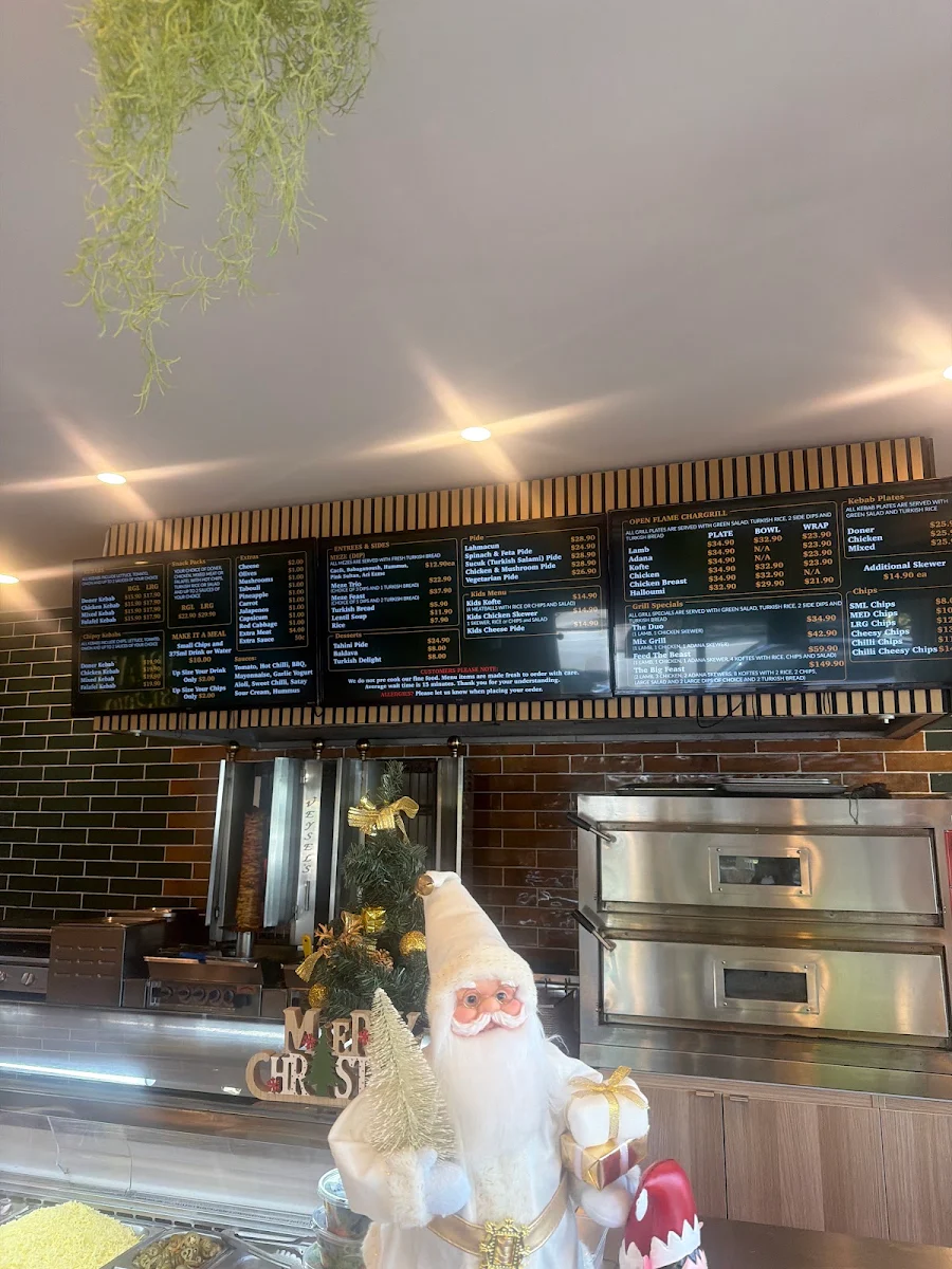 Menu, Abla’s Kebab & Chargrill
