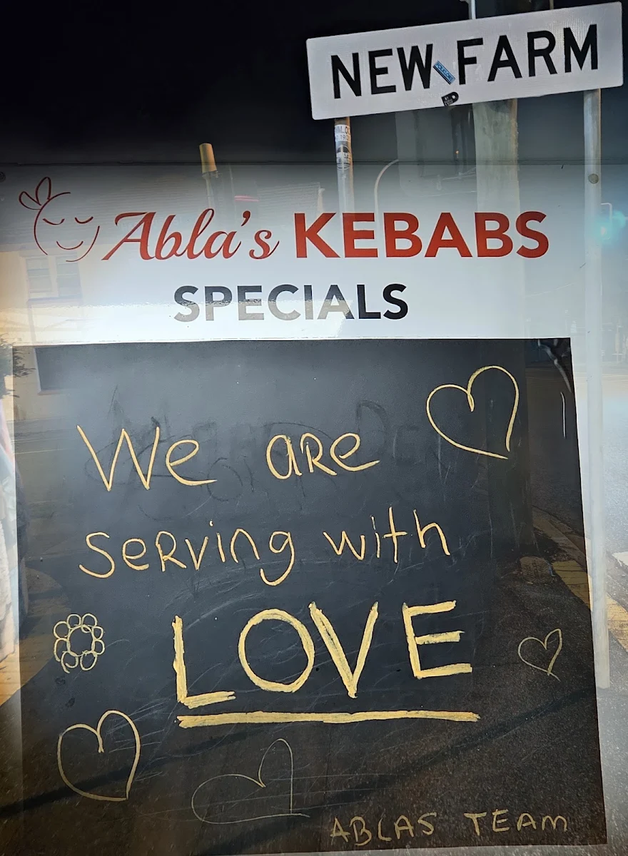 Menu, Abla’s Kebab & Chargrill