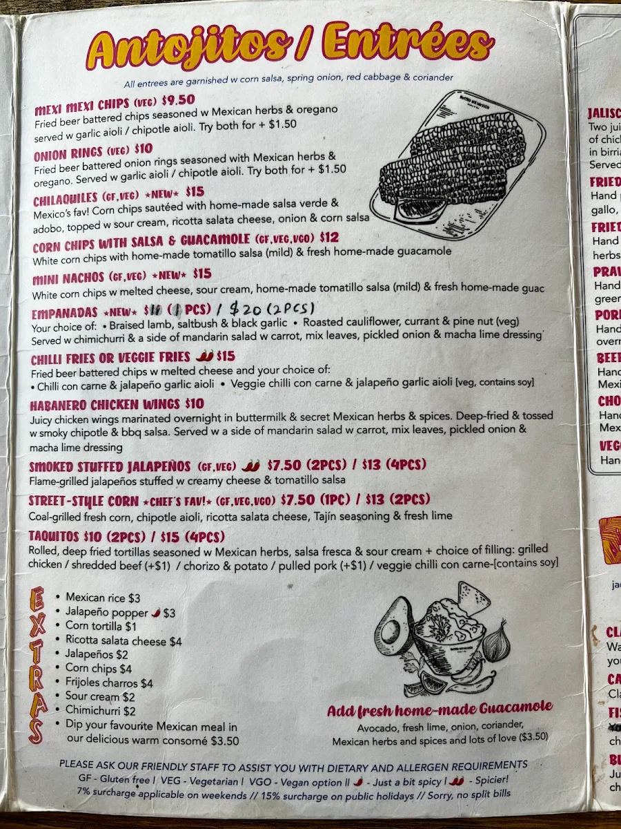 Menu, Hecho en Mexico Heidelberg