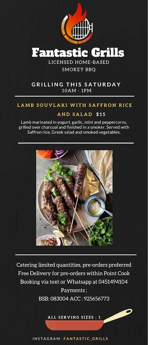 Menu, Fantastic Grills