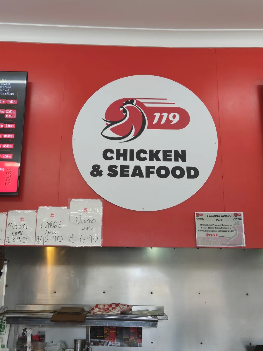 Menu, 119 Chicken and Seafood