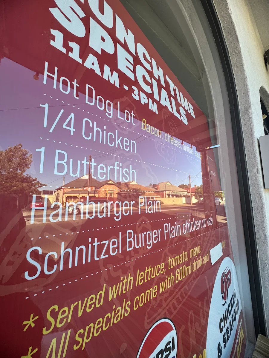 Menu, 119 Chicken and Seafood