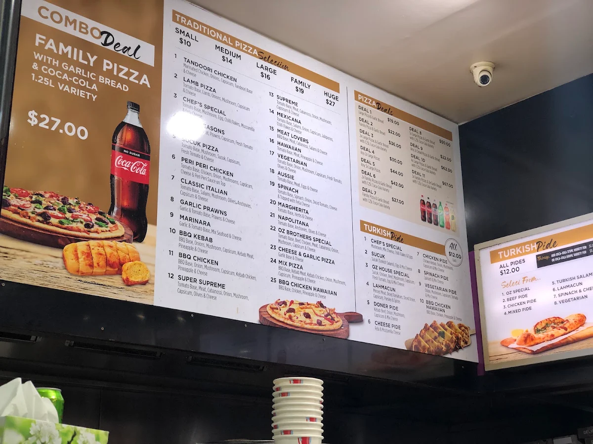 Menu, OZ Brothers Kebabs