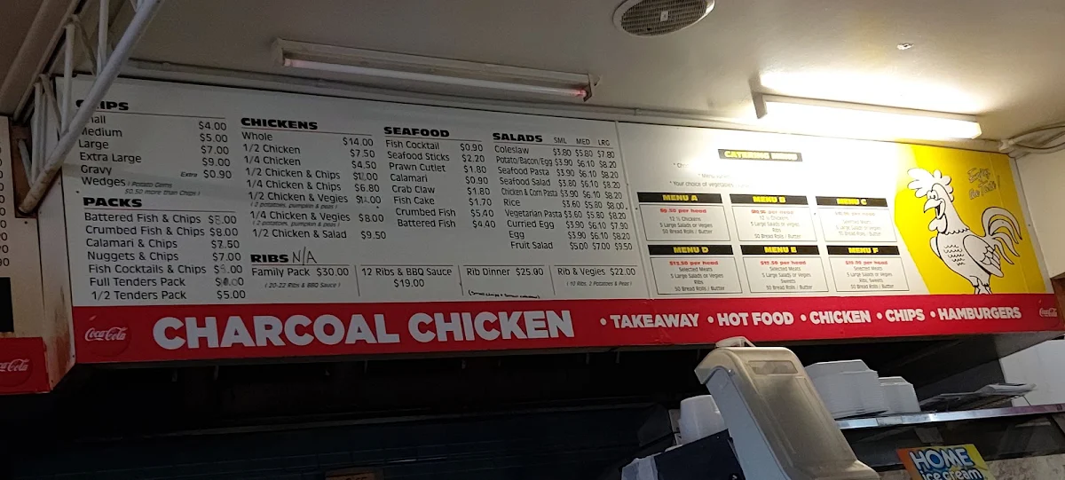 Menu, Yummy Kebab & Charcoal Chicken Toukley