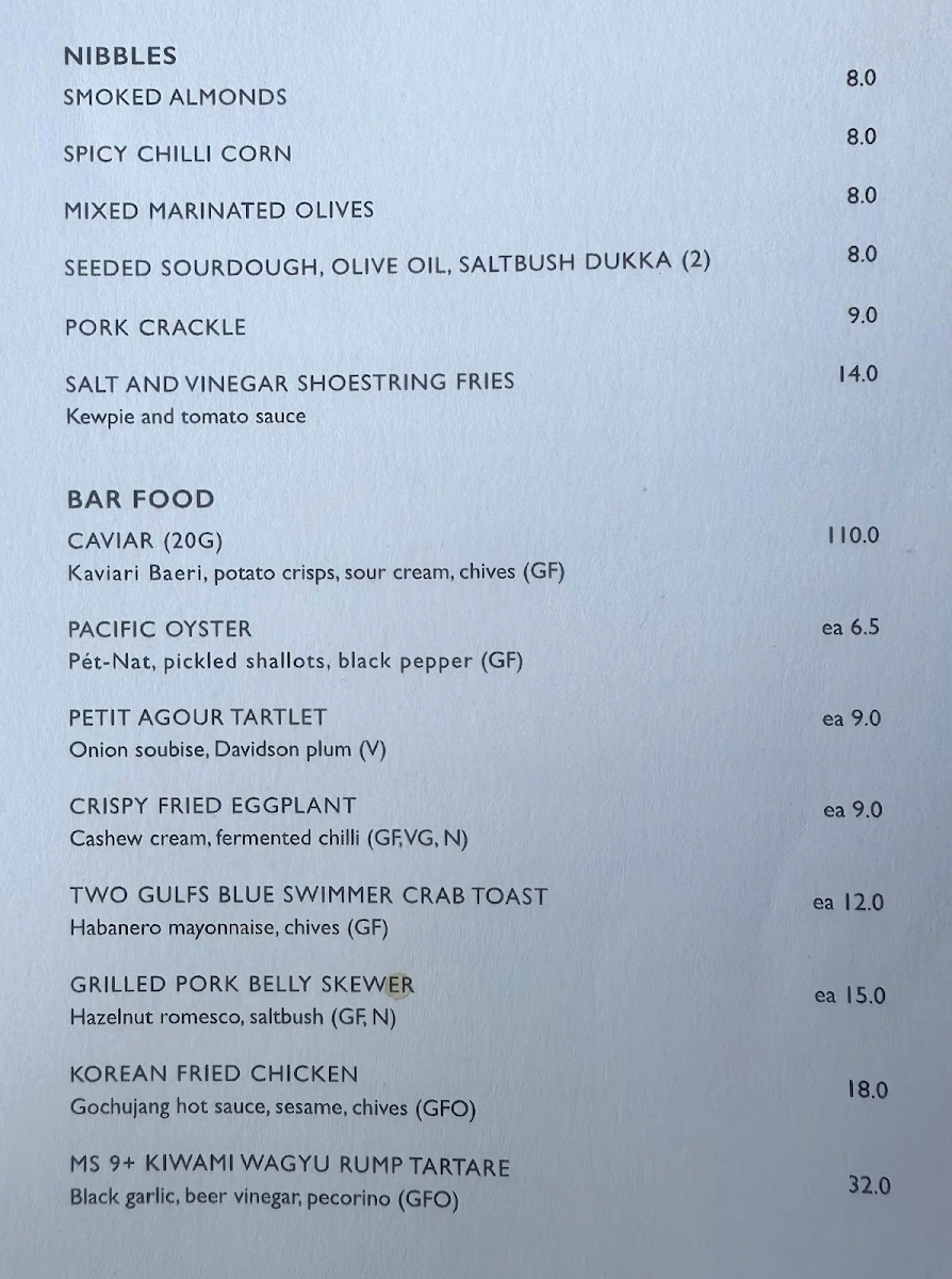 Menu, 2KW Bar & Restaurant