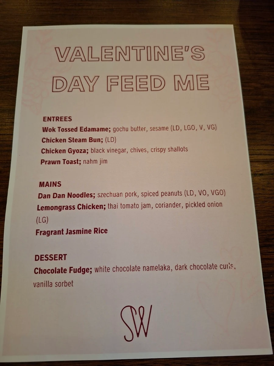 Menu, Sweetwater Rooftop Bar