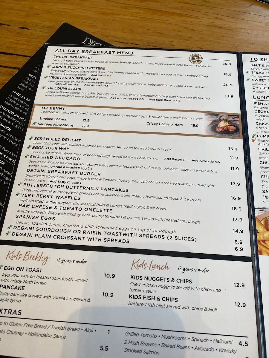 Menu, Degani Cafe Loganholme