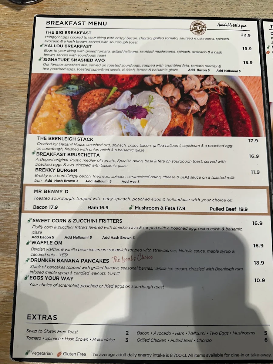 Menu, Degani Cafe Loganholme