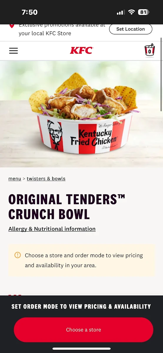 Menu, KFC Munno Para