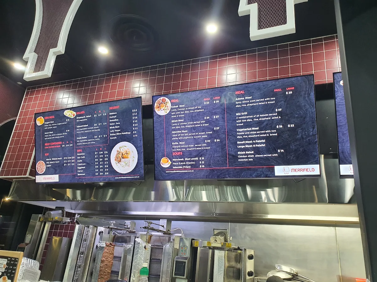 Menu, Merrifield Kebab House