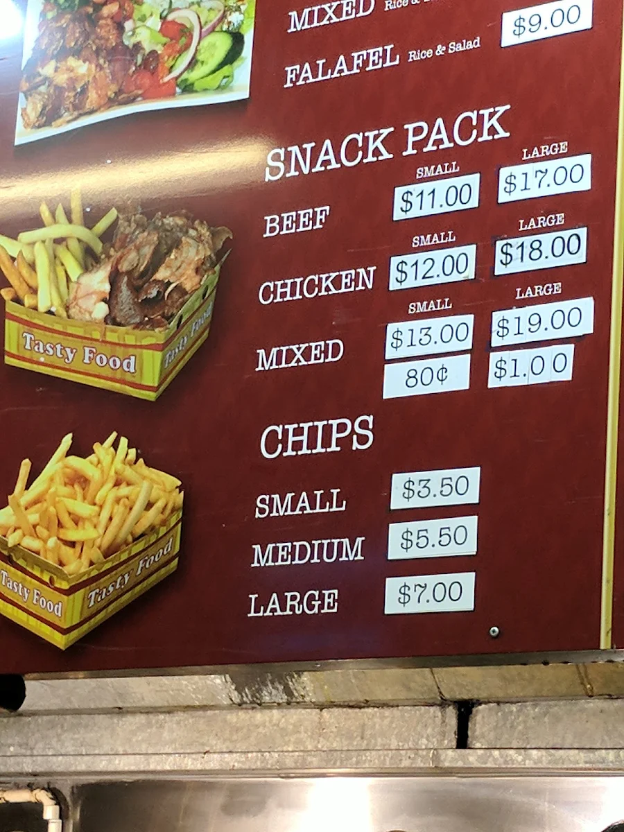 Menu, Sammy's Kebabs