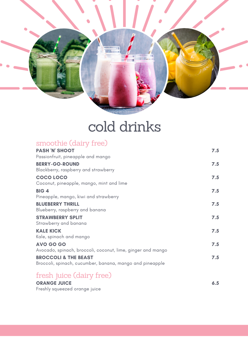 Menu, Mastika Gelato & Cafe