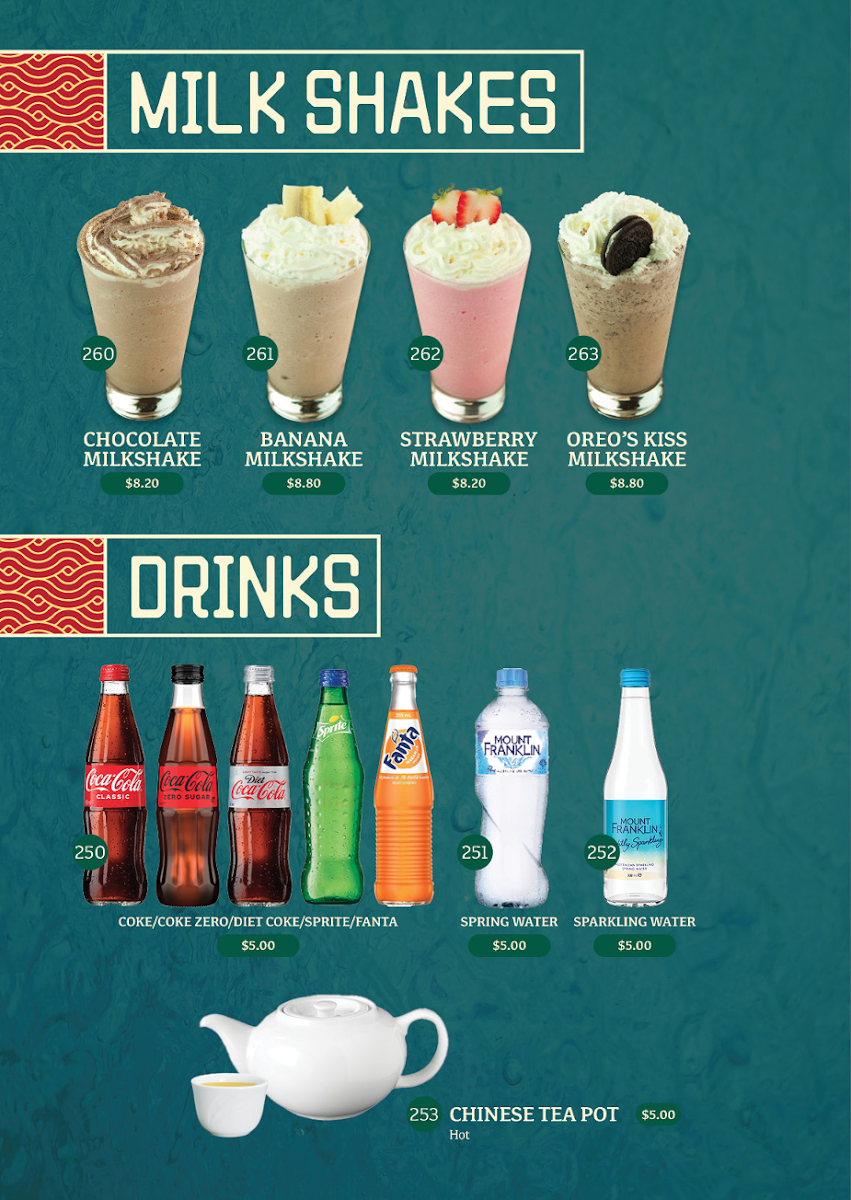 Menu, ATAS Dining Malaysian Kitchen