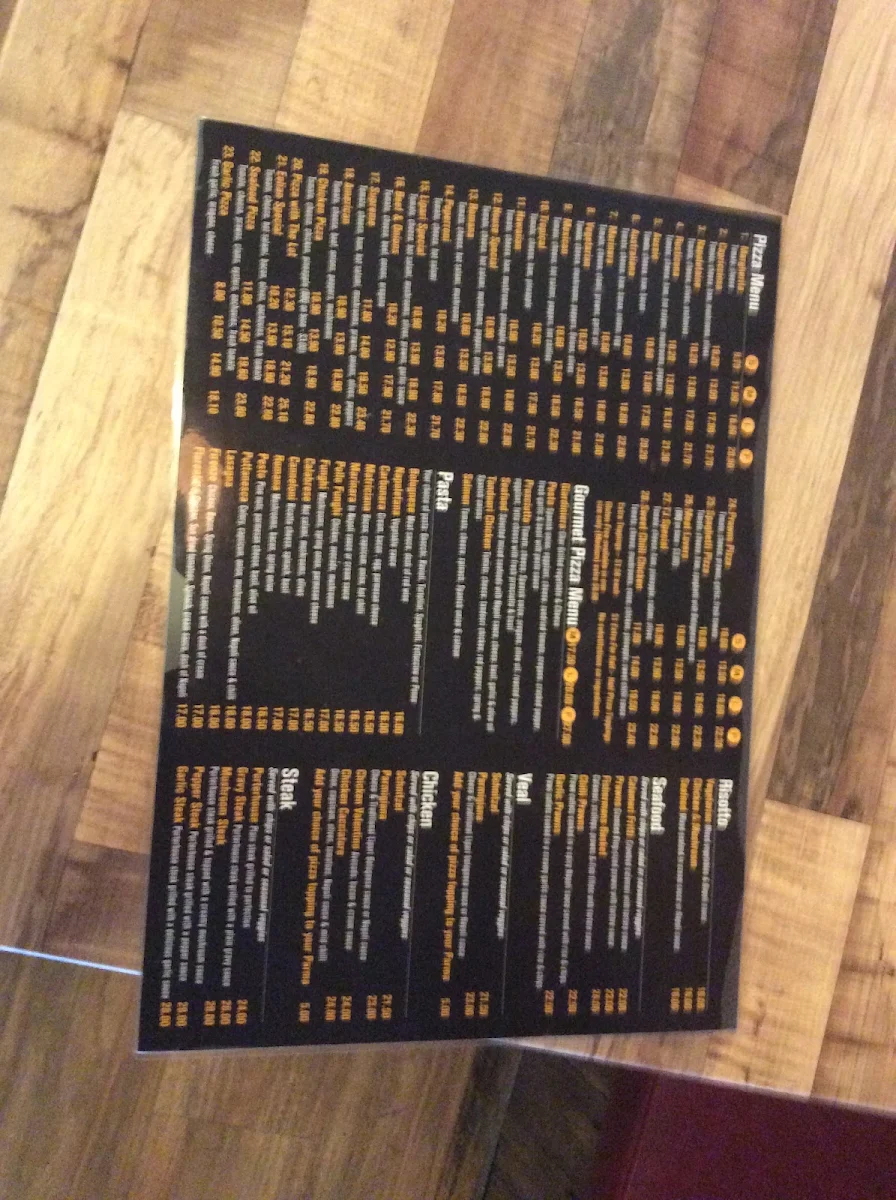 Menu, Lipari Pizza & Pasta Boronia