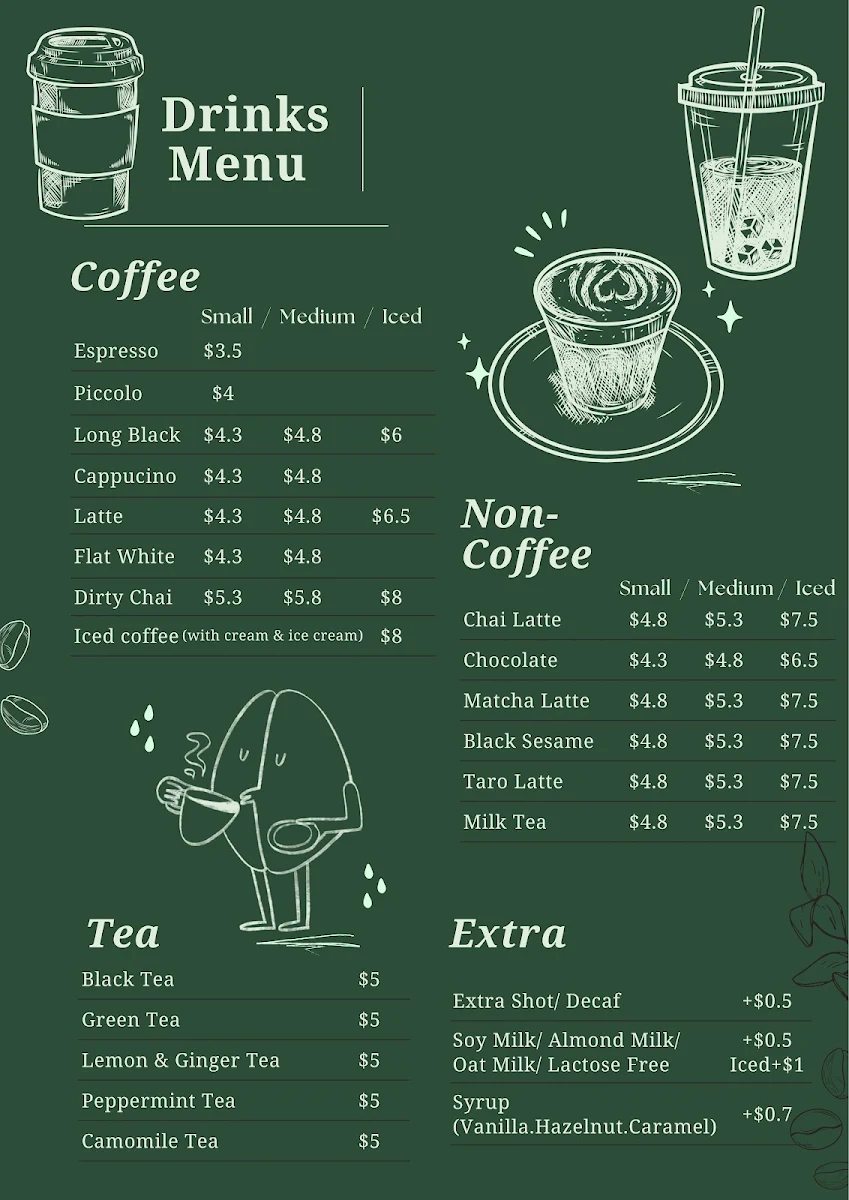 Menu, True Brew Cafe 灶咖