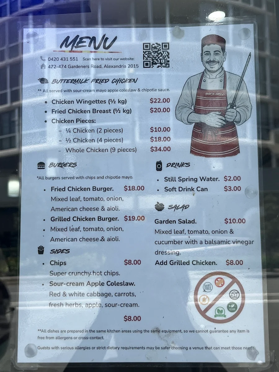 Menu, Amr's Grill Restaurant