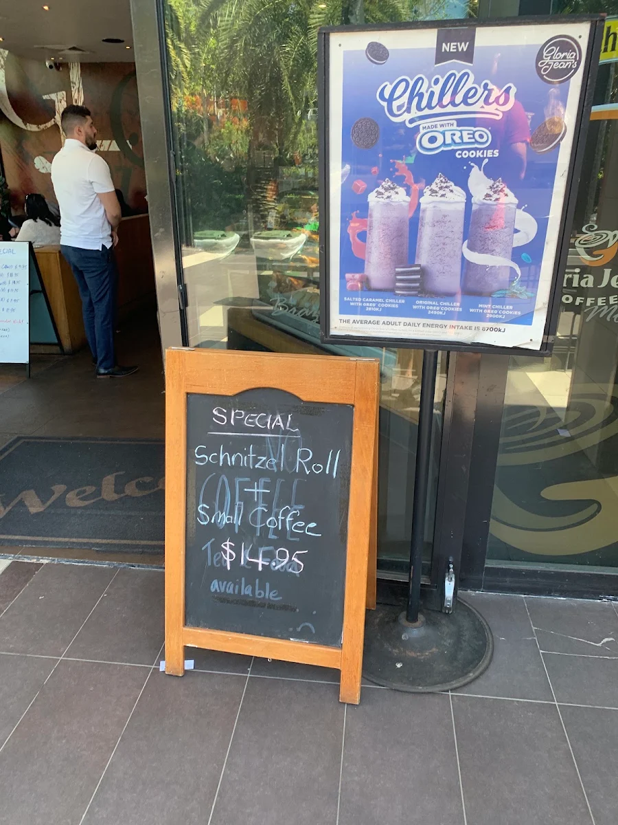 Menu, Gloria Jean's Bella Vista