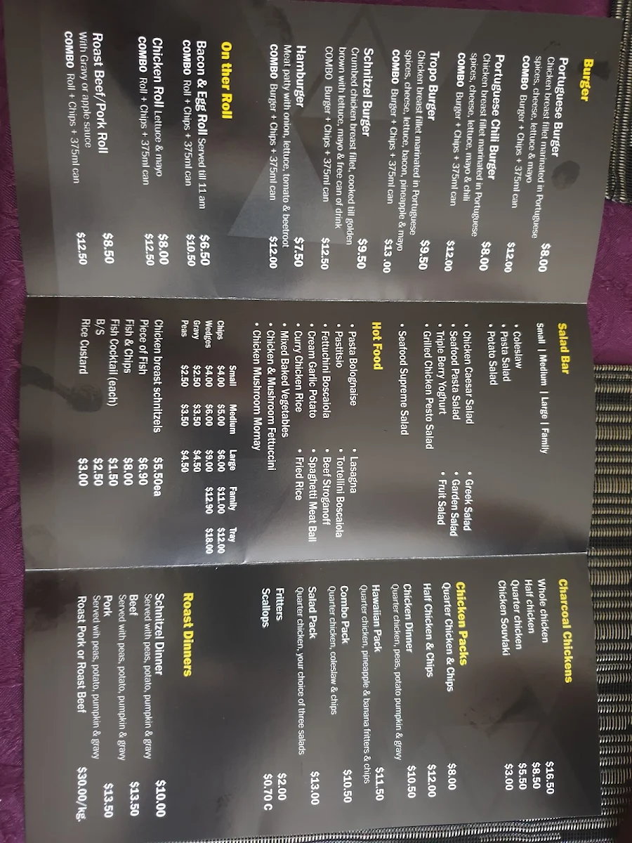 Menu, Chicken King