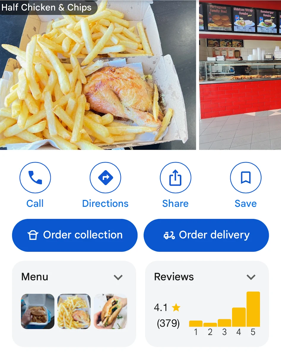 Menu, Chicken King