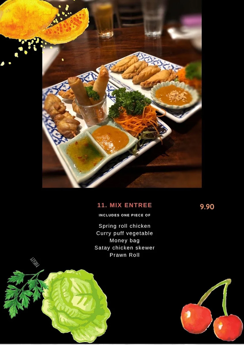 Menu, Sen Yai Thai Restaurant