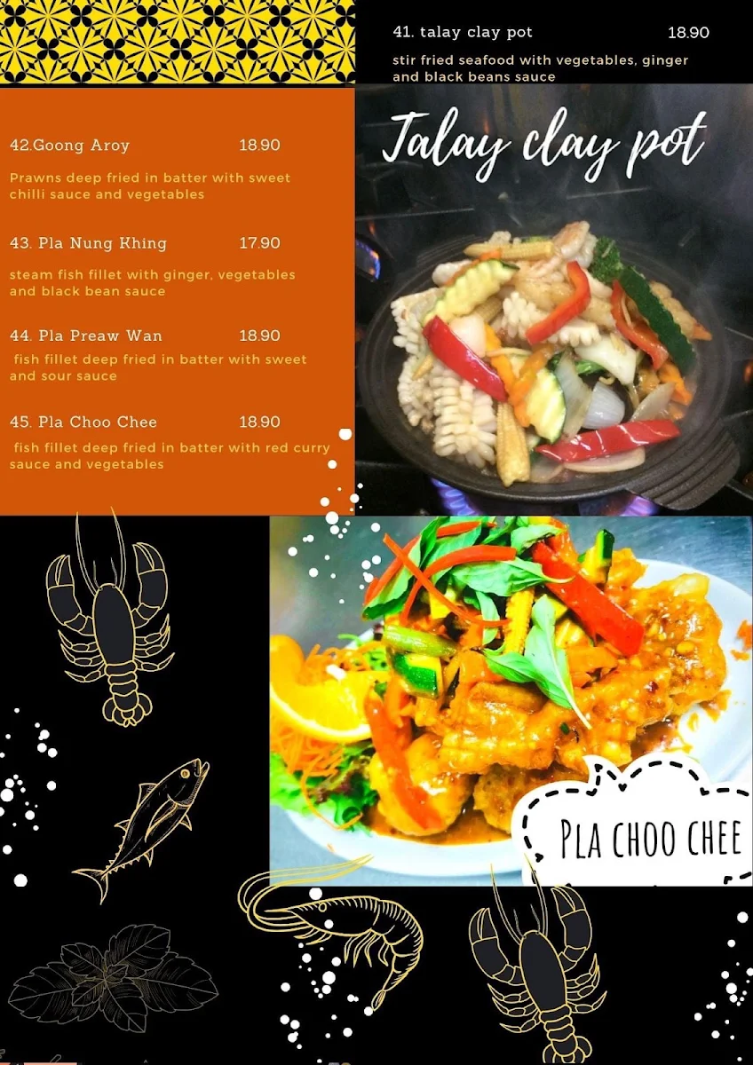 Menu, Sen Yai Thai Restaurant