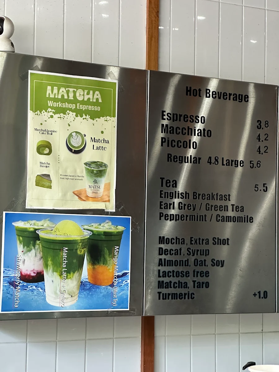 Menu, Workshop Espresso