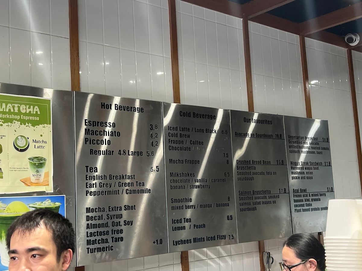 Menu, Workshop Espresso