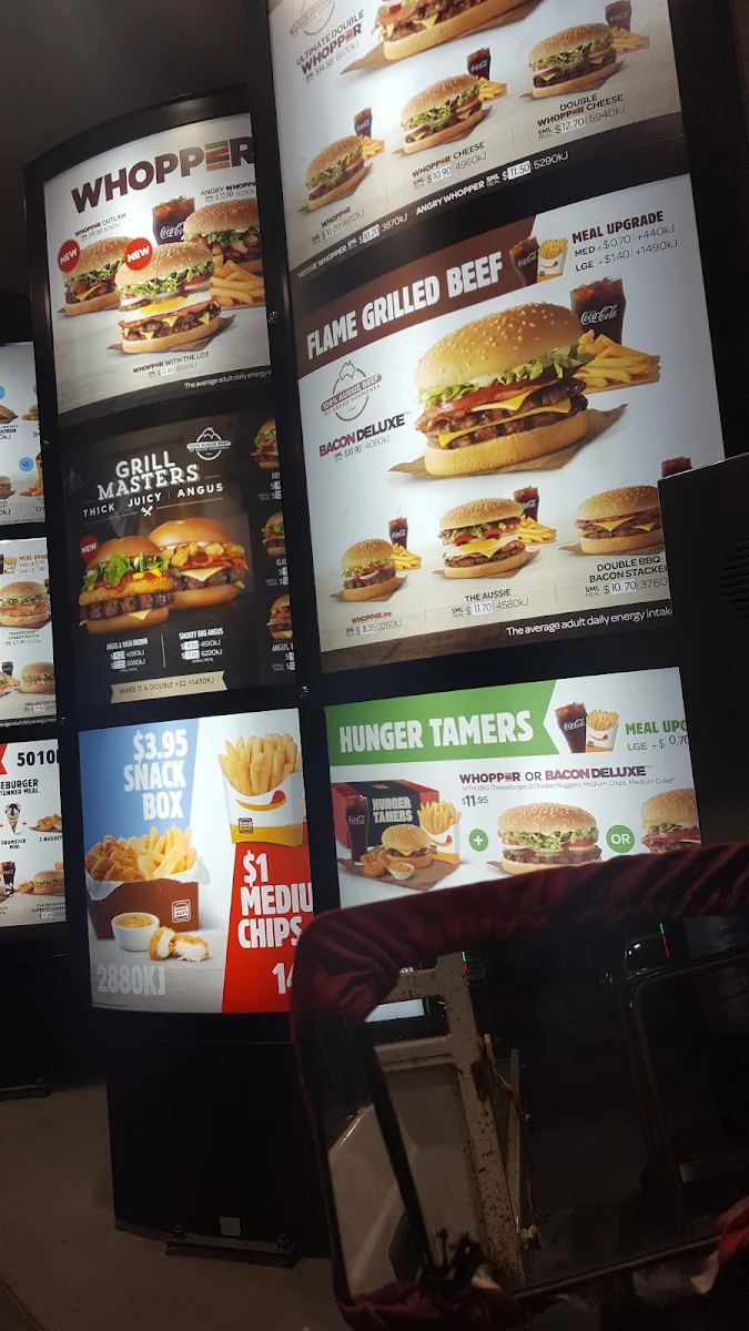 Menu, Hungry Jack's Burgers West Ipswich