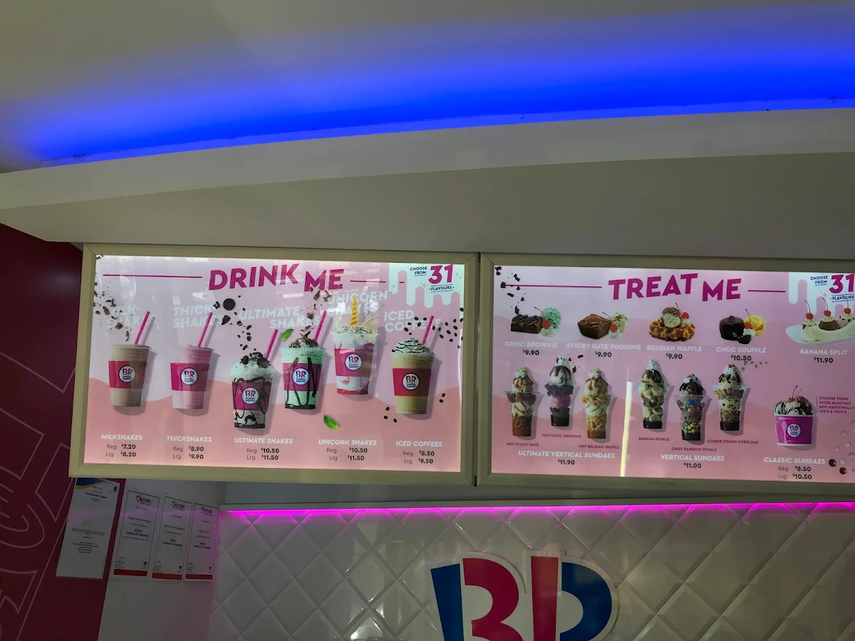 Menu, Baskin-Robbins Chapel Hill