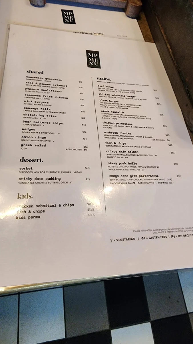 Menu, Melbourne Public