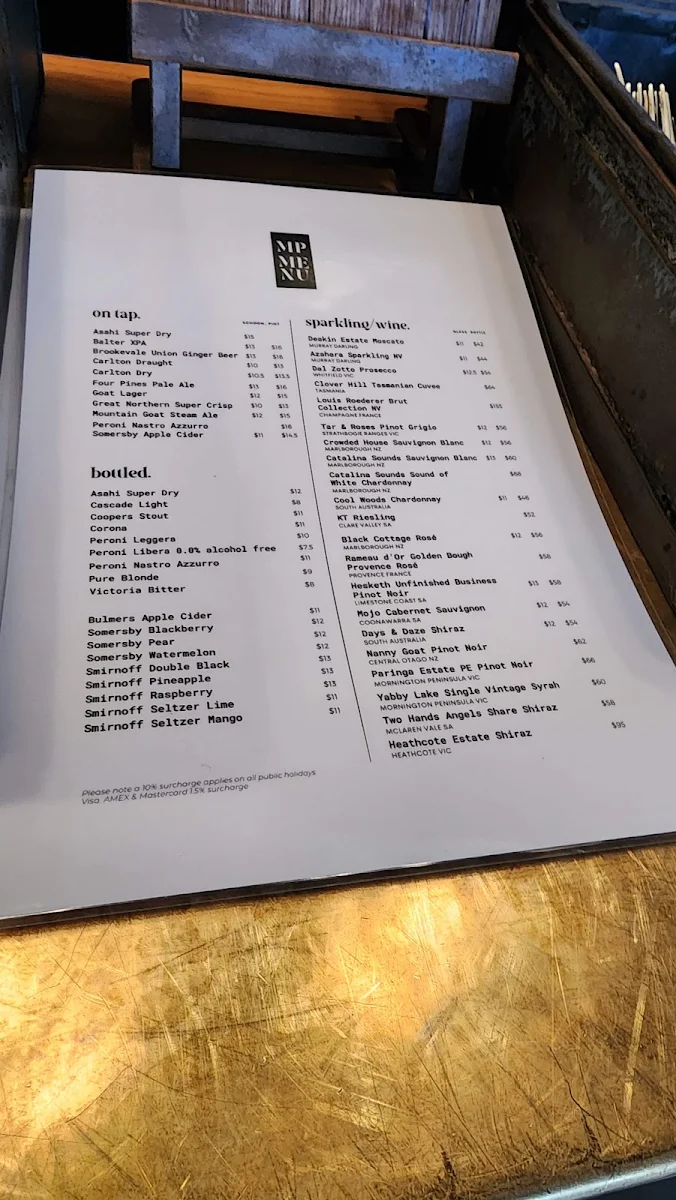 Menu, Melbourne Public
