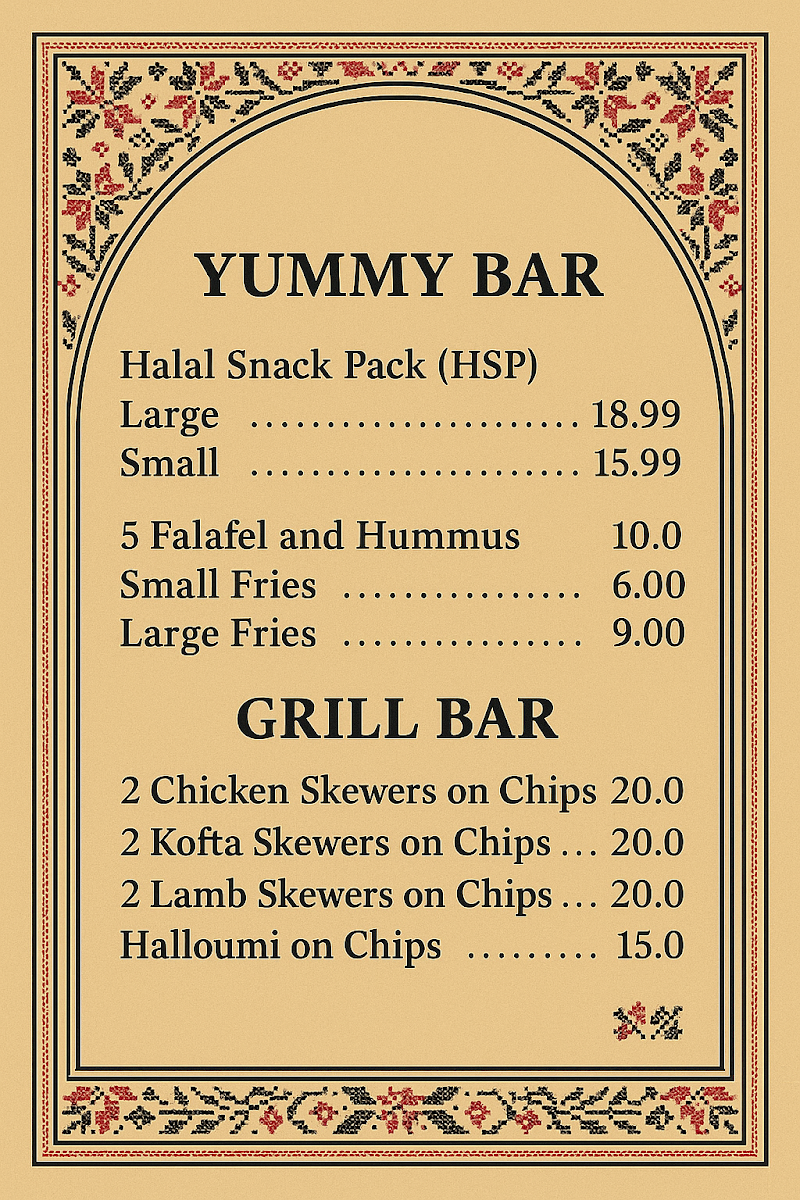Menu, Kim Kebab