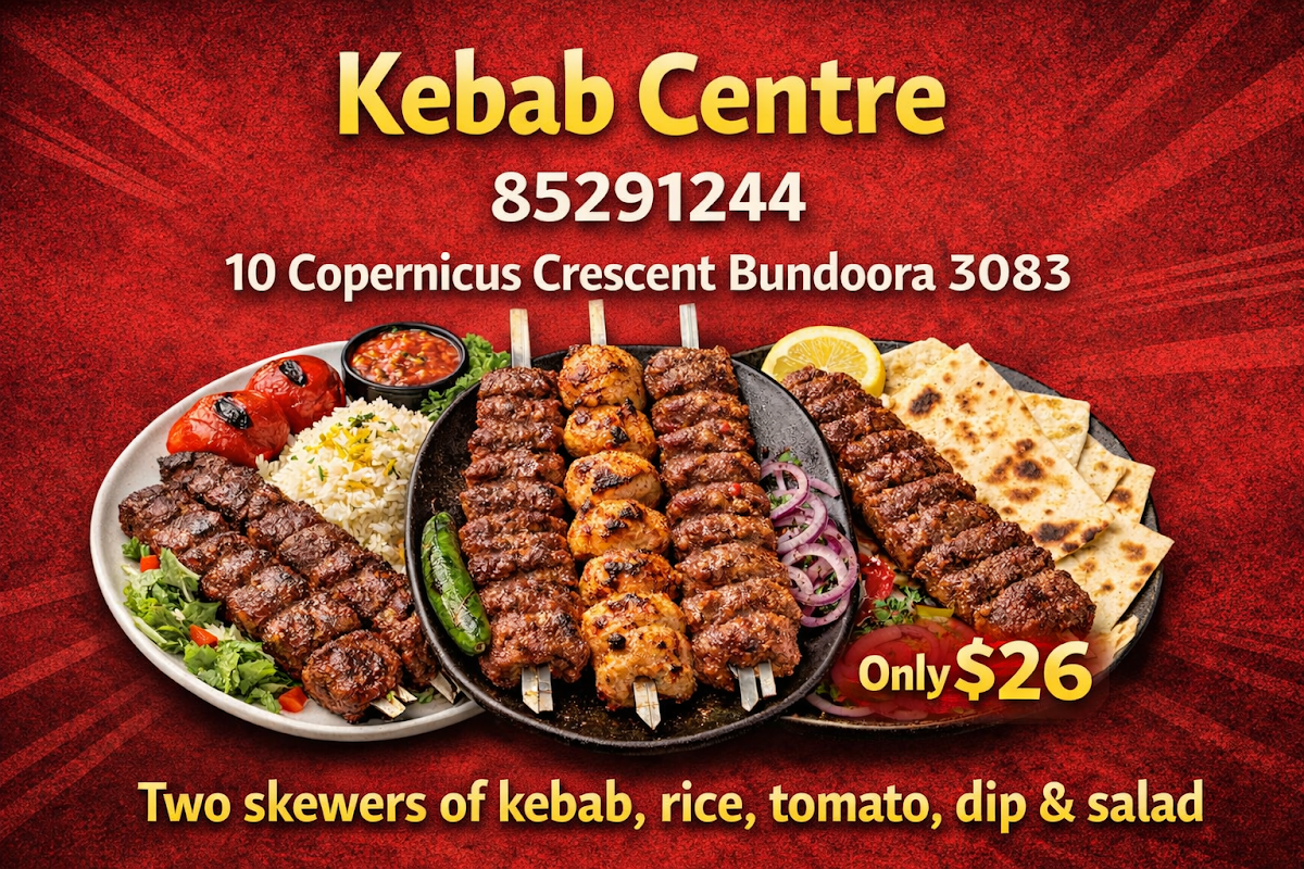 Menu, Kebab Centre