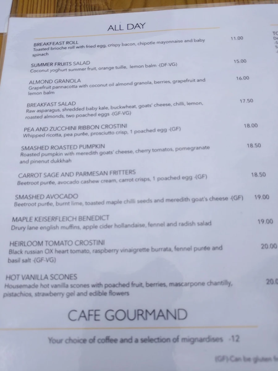 Menu, Millstone