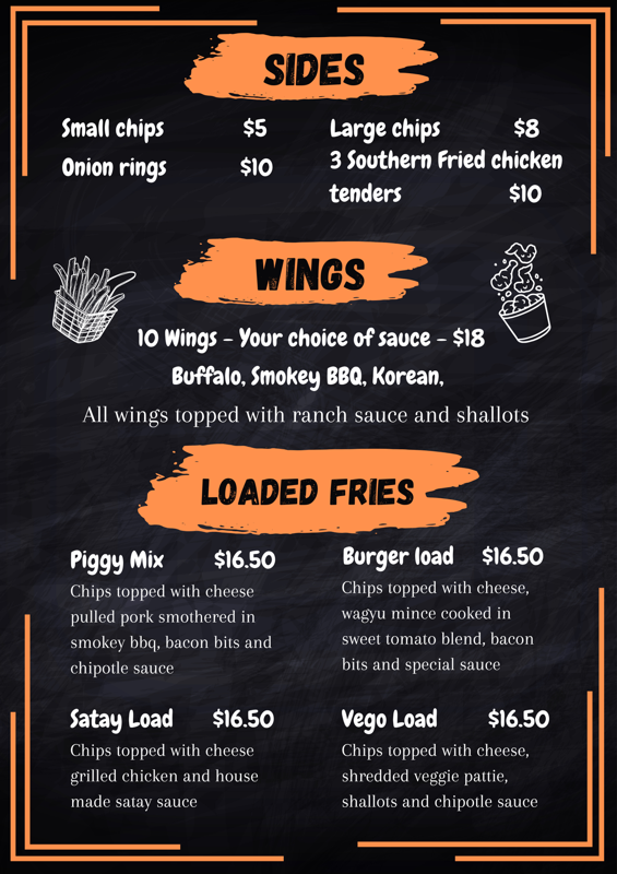 Menu, Lumberjack Grill