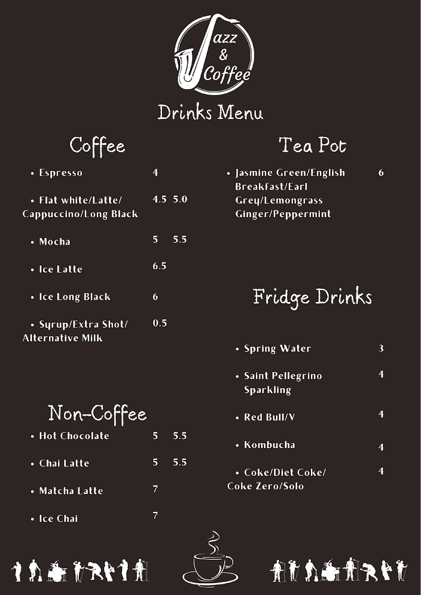 Menu, Jazz&Coffee