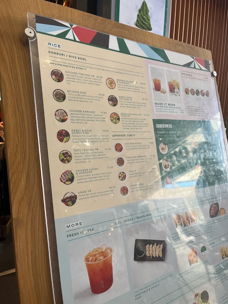Menu, Motto Motto Japanese Kitchen - Pacific Fair