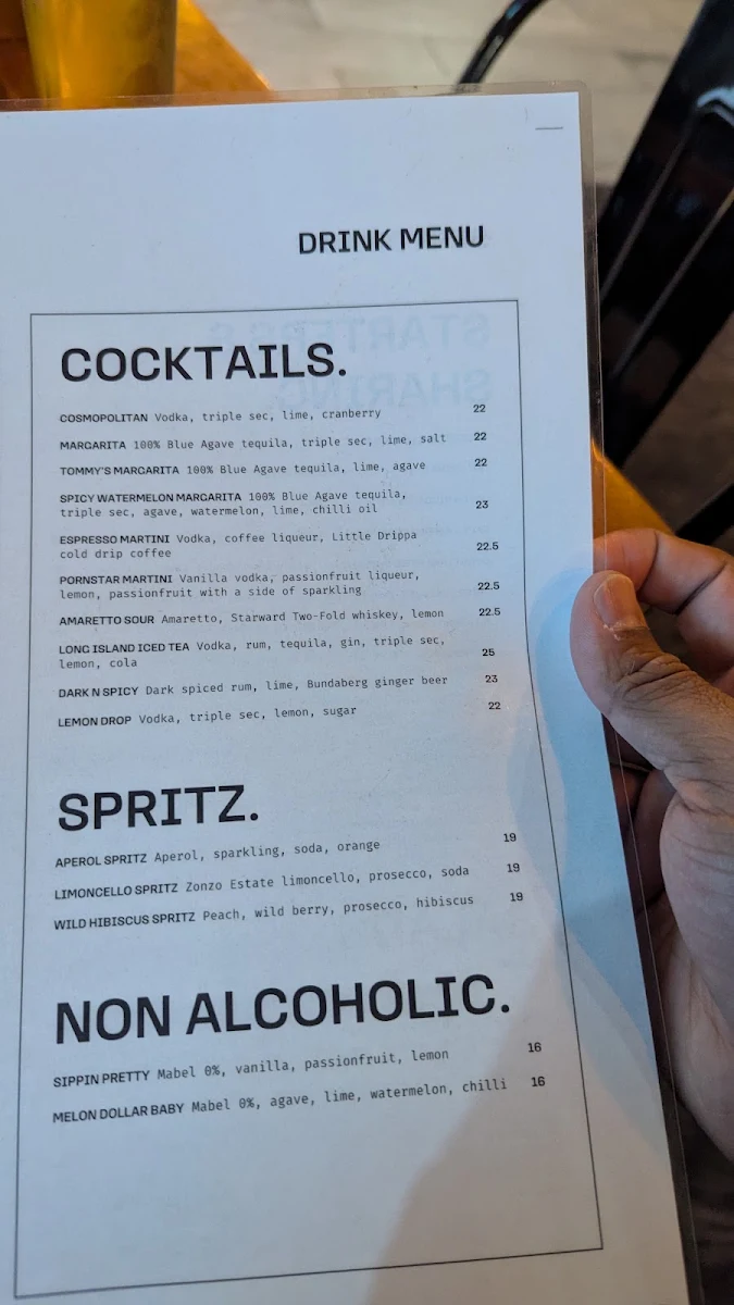 Menu, Beer DeLuxe Albury