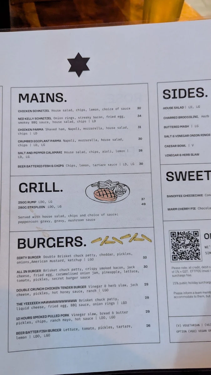 Menu, Beer DeLuxe Albury